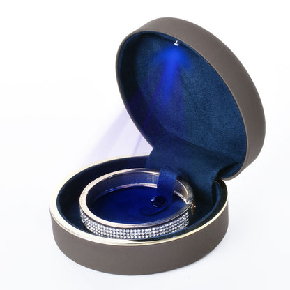 Elegant High-End Oval Jewelry Light Box Packaging for Wedding Gift Personal