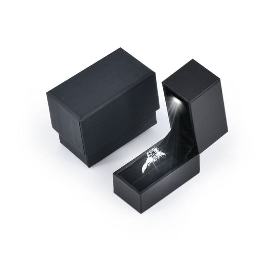 36PCS Black Mini Wedding Proposal LED Light Ring Boxes