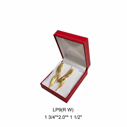 6Pcs Red Earring Boxes With Gold Trim