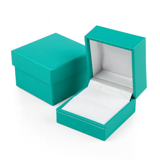 24Pcs T-Blue Ring Boxes With Silver Trim