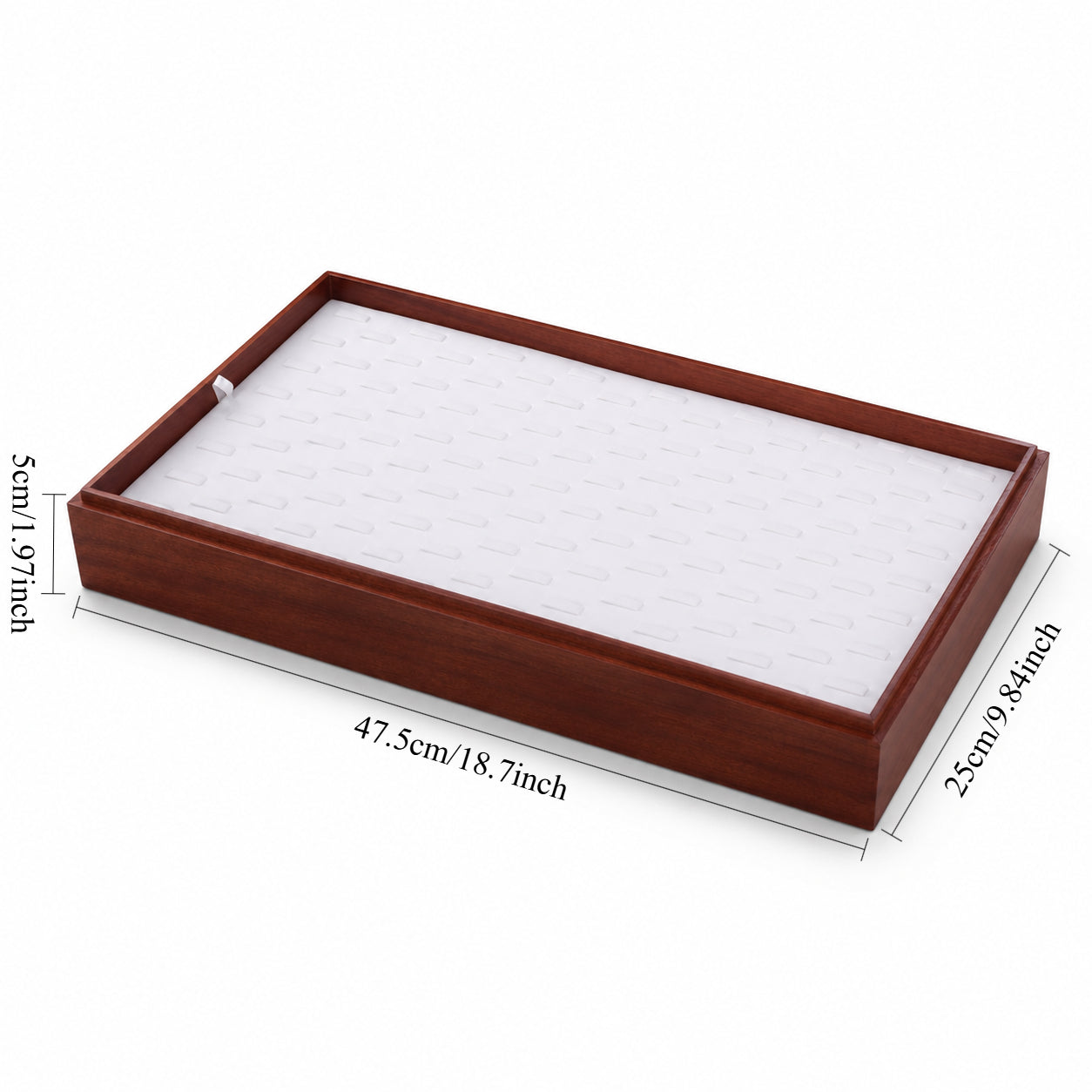 128-Slot Wooden Ring Organizer Tray with White Steel Clip Insert – Jeweller Buy