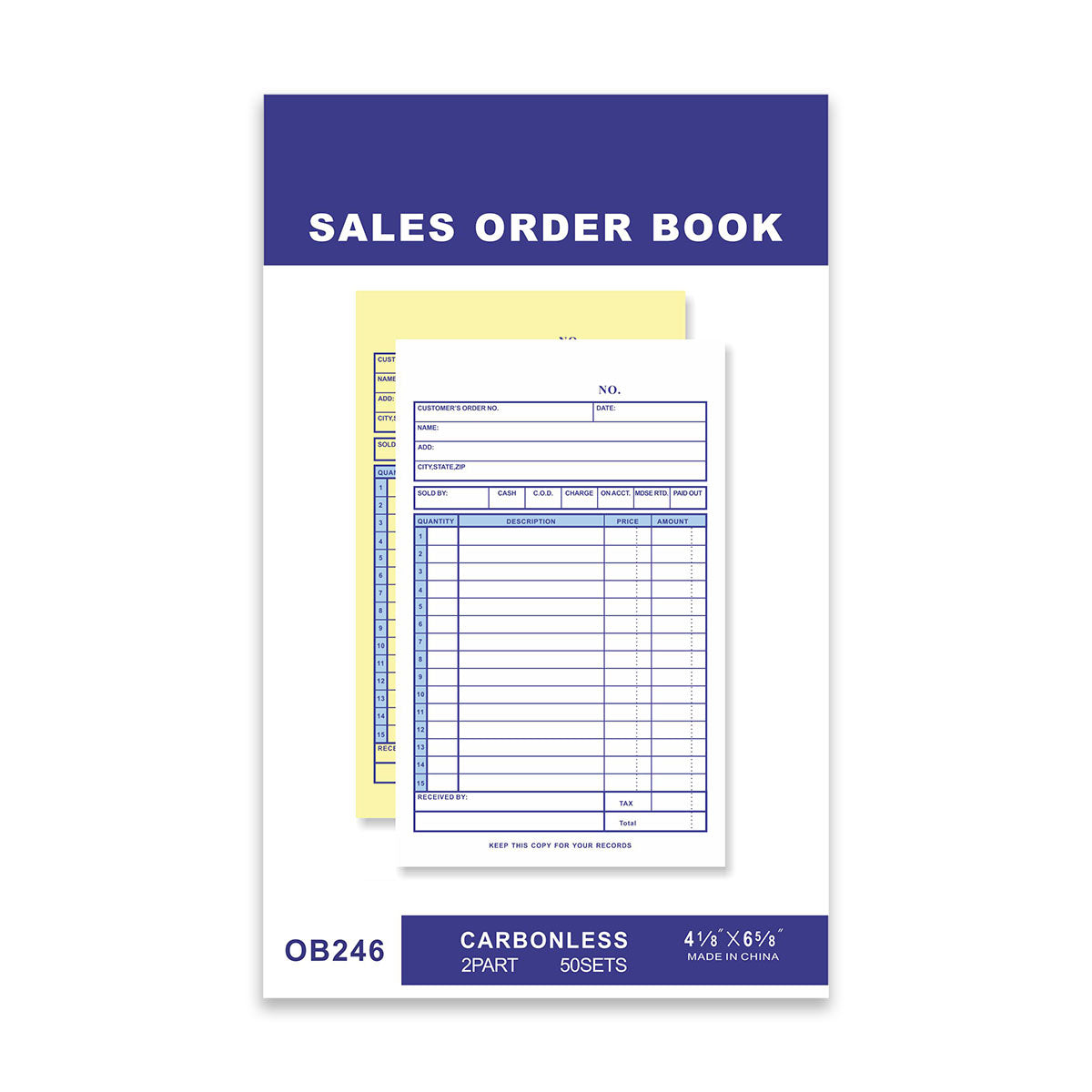 10PCS Carbonless Invoice Book  2Part 50Sets 4 1/8"*6 5/8"