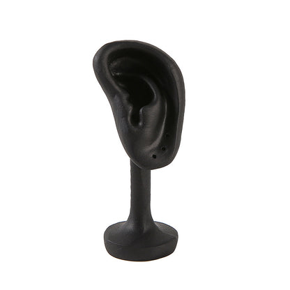 Realistic Ear Model Earring Display Stand - Black & White Mannequin Holder for Retail & Photography
