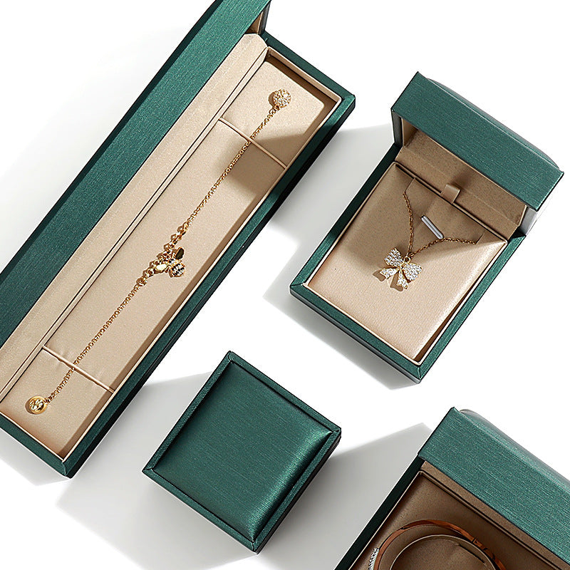 Green And Champagne Leather Jewelry Box