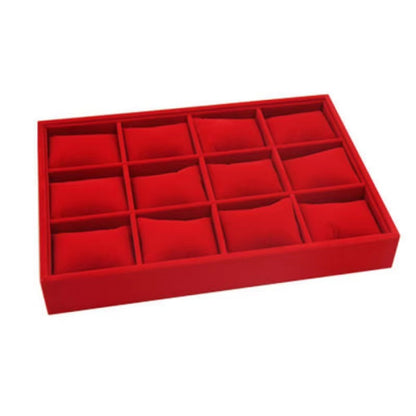 Ice Flower Velvet Small Pillow Plate 12-grid Stall Bracelet Bracelet String Storage Box Stall Props Jewelry Watch Display Plate