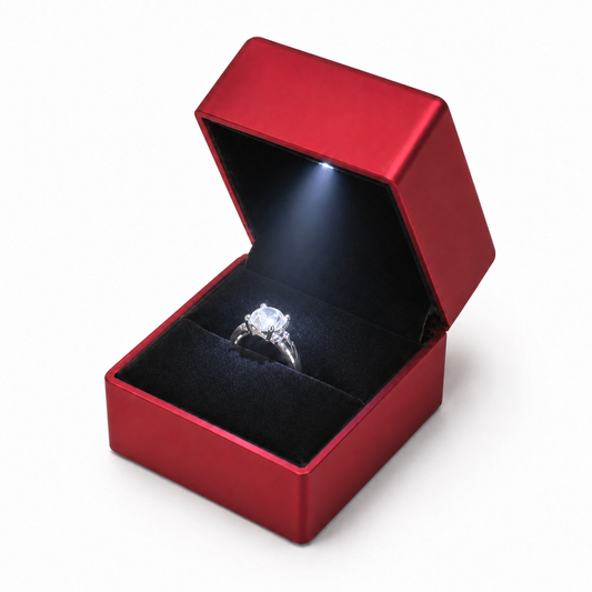 Red Black Velvet Ring Box