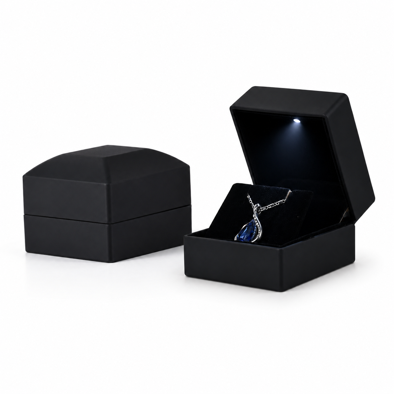 Black Earring Box with LED Light and Padded Interior – Jeweller Buy