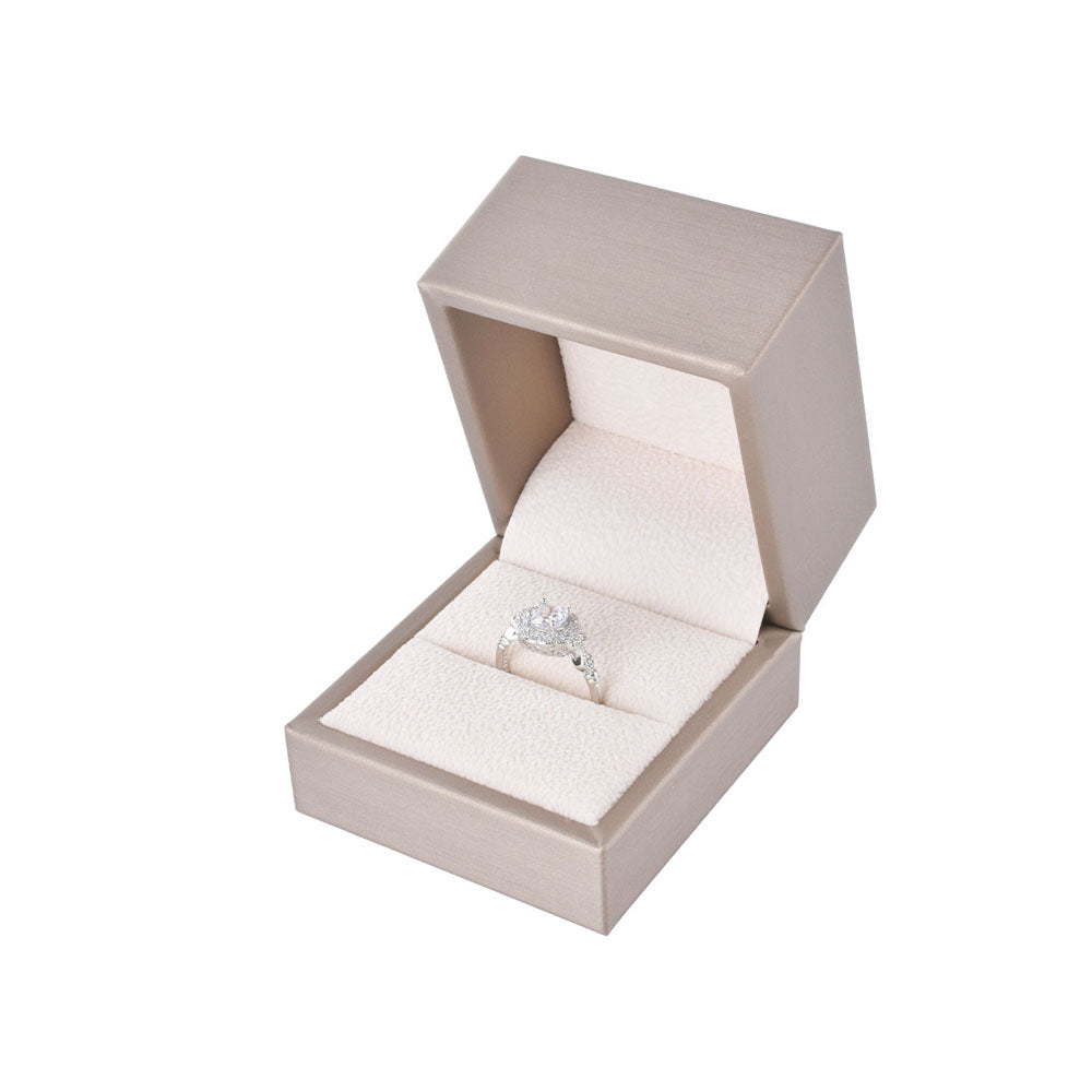 12 Pcs Champagne PU Ring Boxes