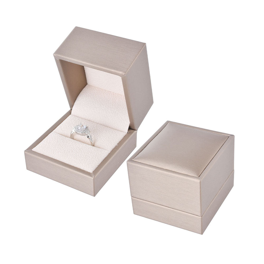 12 Pcs Champagne PU Ring Boxes