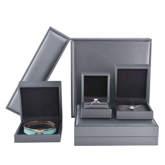 Classic PU Gray Jewelry Boxes
