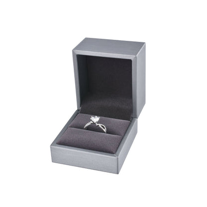 12 Pcs (P06R-GR) Gray PU Ring Boxes