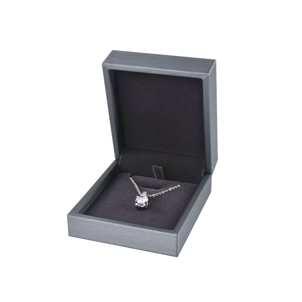 12 Pcs (P06P-GR) Gray PU Pendant Earring Boxes