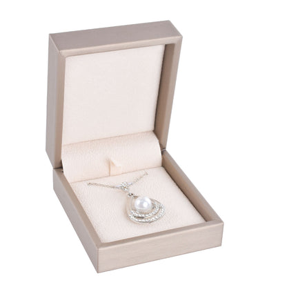 Champagne PU Covered Pendant Earring Boxes, Price for 12 Pcs