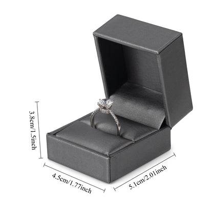 24Pcs Gray PU Ring Boxes