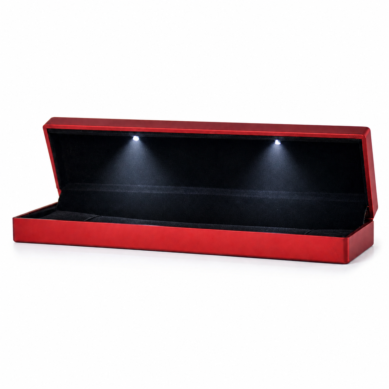 Red Bracelet Box with Dual LED Lights and Black Interior – Jeweller Buy