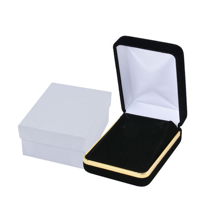 12PCS Black Velvet Pendant Earring Boxes With Gold Trim