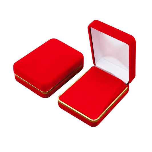 12PCS Red Velvet Pendant Earring Necklace Boxes With Gold Trim