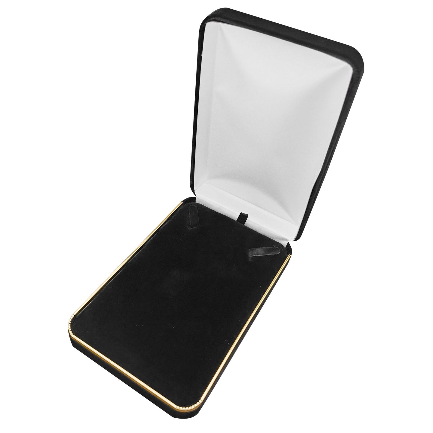 6PCS Black Velvet Necklace Boxes With Gold Trim