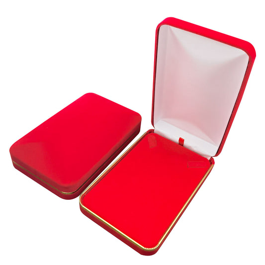 6PCS Red Velvet Necklace Boxes With Gold Trim