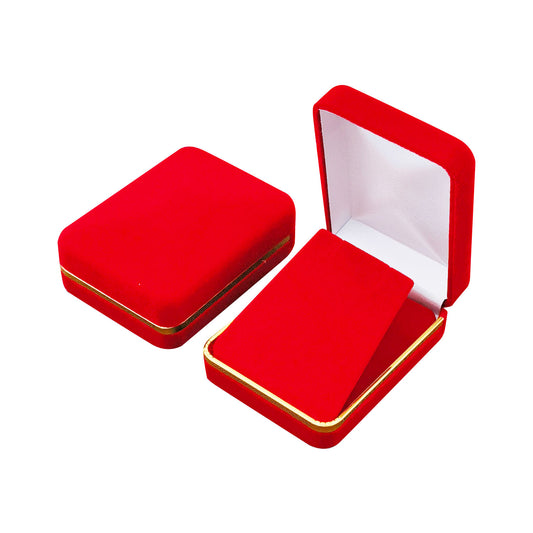 12PCS Red Velvet Pendant Earring Boxes With Gold Trim