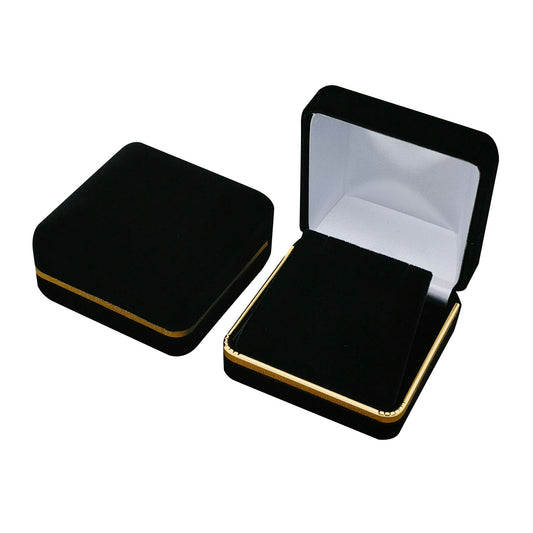 12PCS Black Pendant Velvet Earring Boxes With Gold Trim