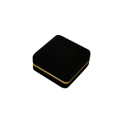 12PCS Black Pendant Velvet Earring Boxes With Gold Trim