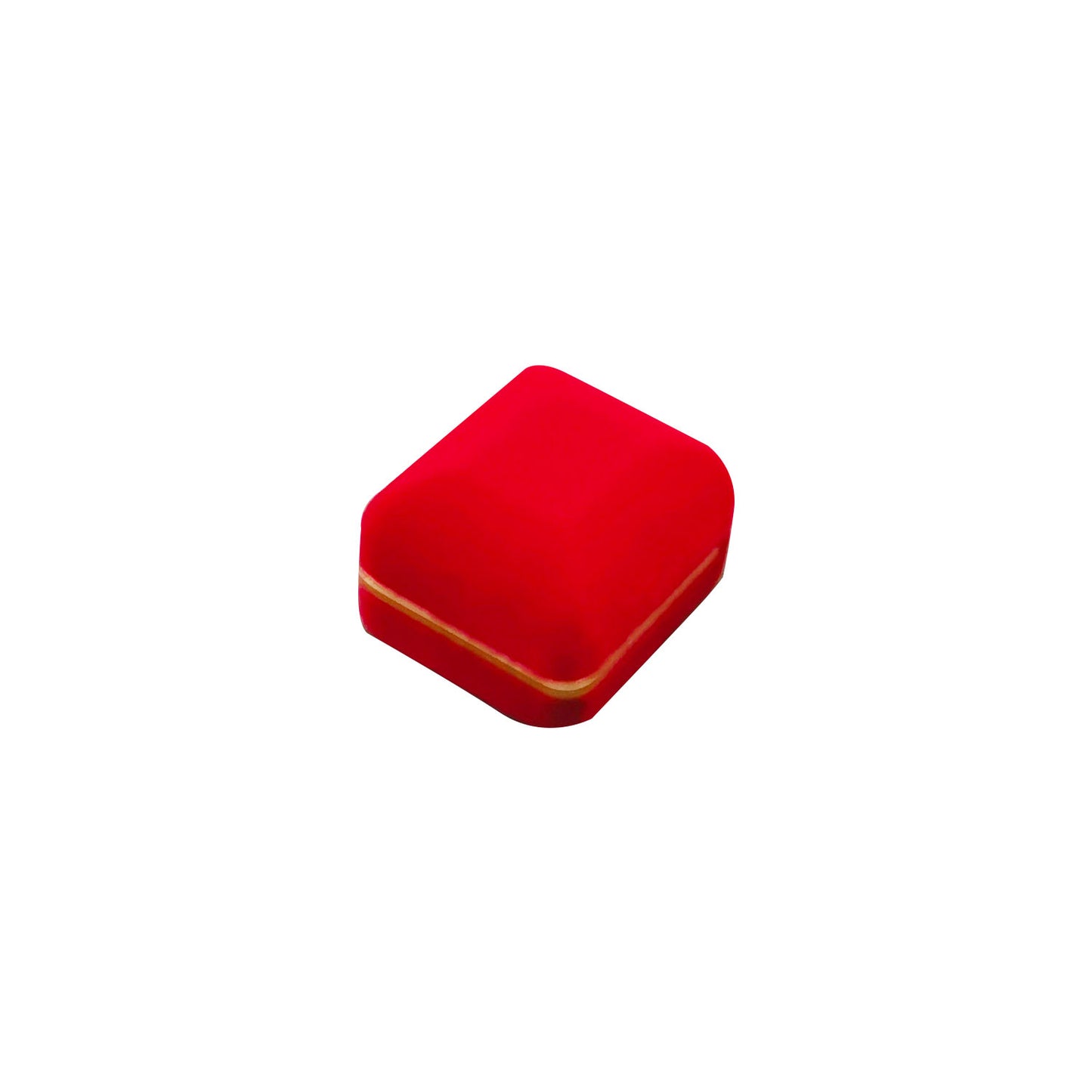 12PCS Red Velvet Ring Boxes With Gold Trim