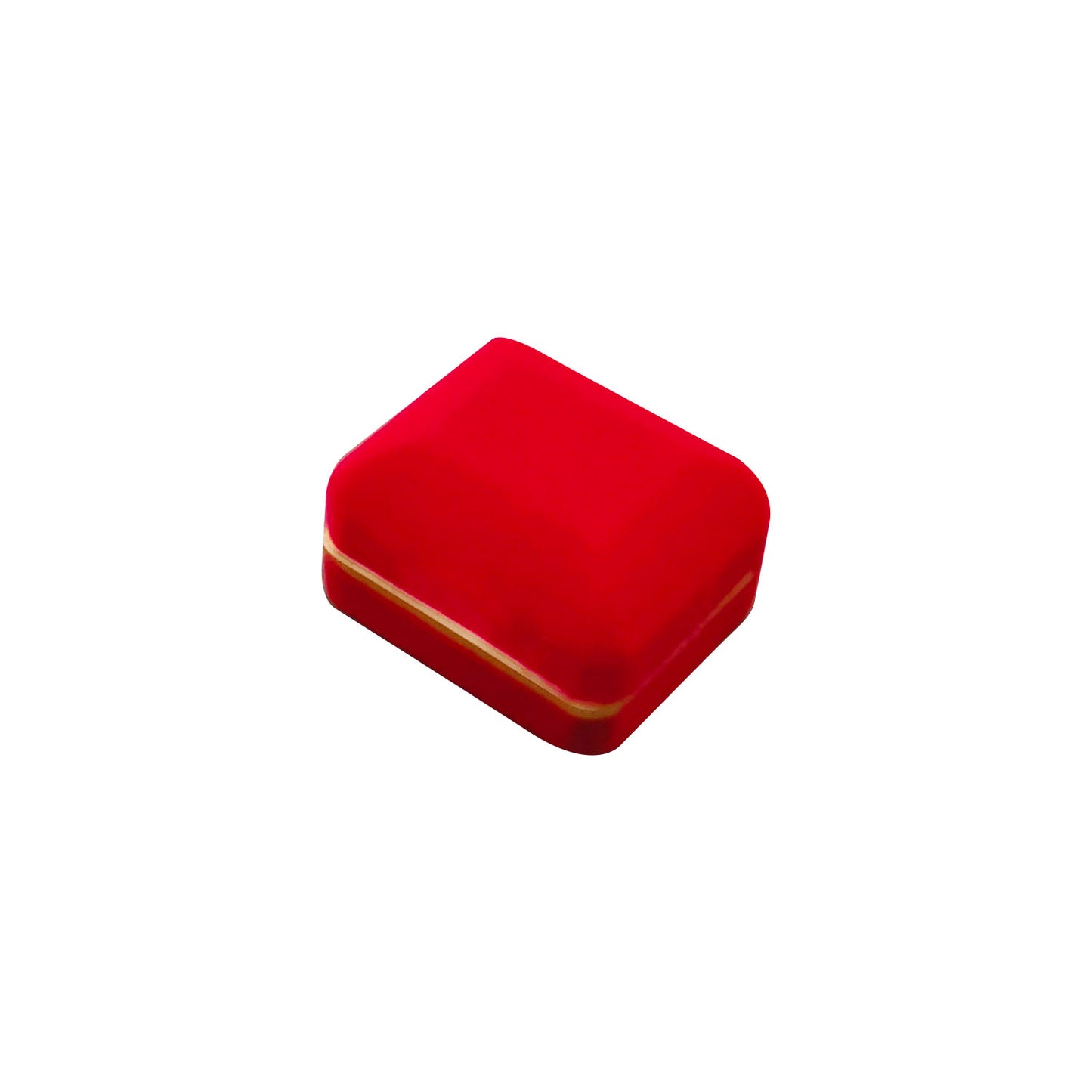 12PCS Red Velvet Double Ring Boxes with Gold Trim