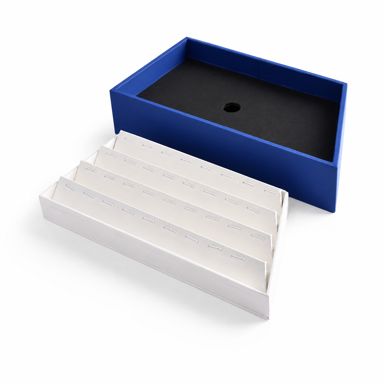 Four-row pendant holder tray with six jewelry positions per row