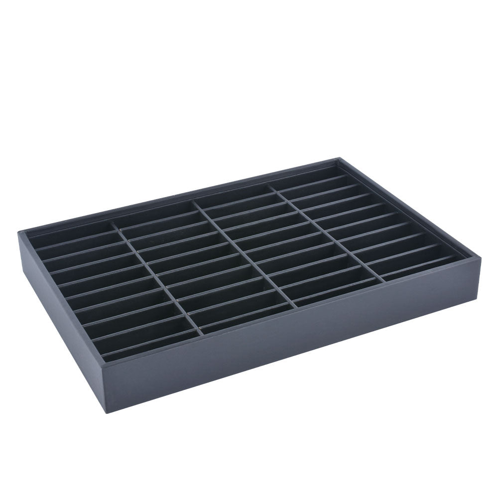 40 Squares Black PU Bangle Tray