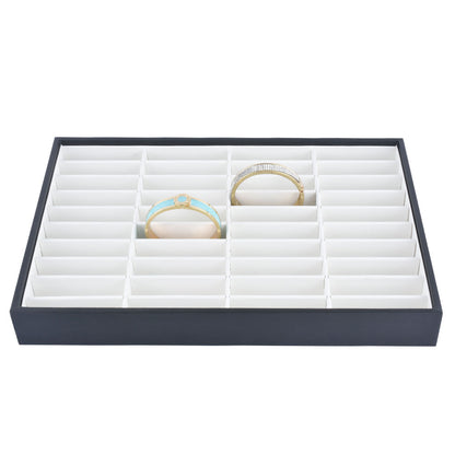 40 Squares White PU Bangle Tray