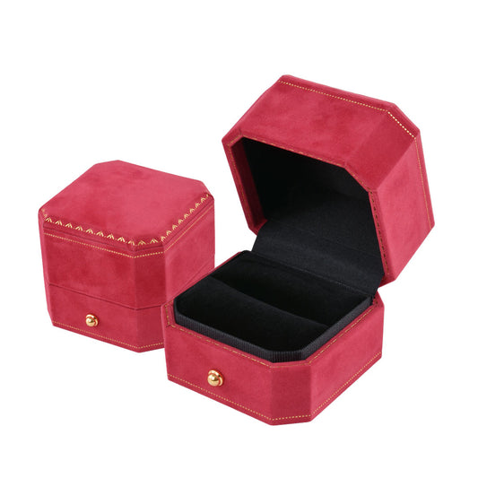 12PCS (V17-R1 R) Luxury Red Velvet Ring Boxes