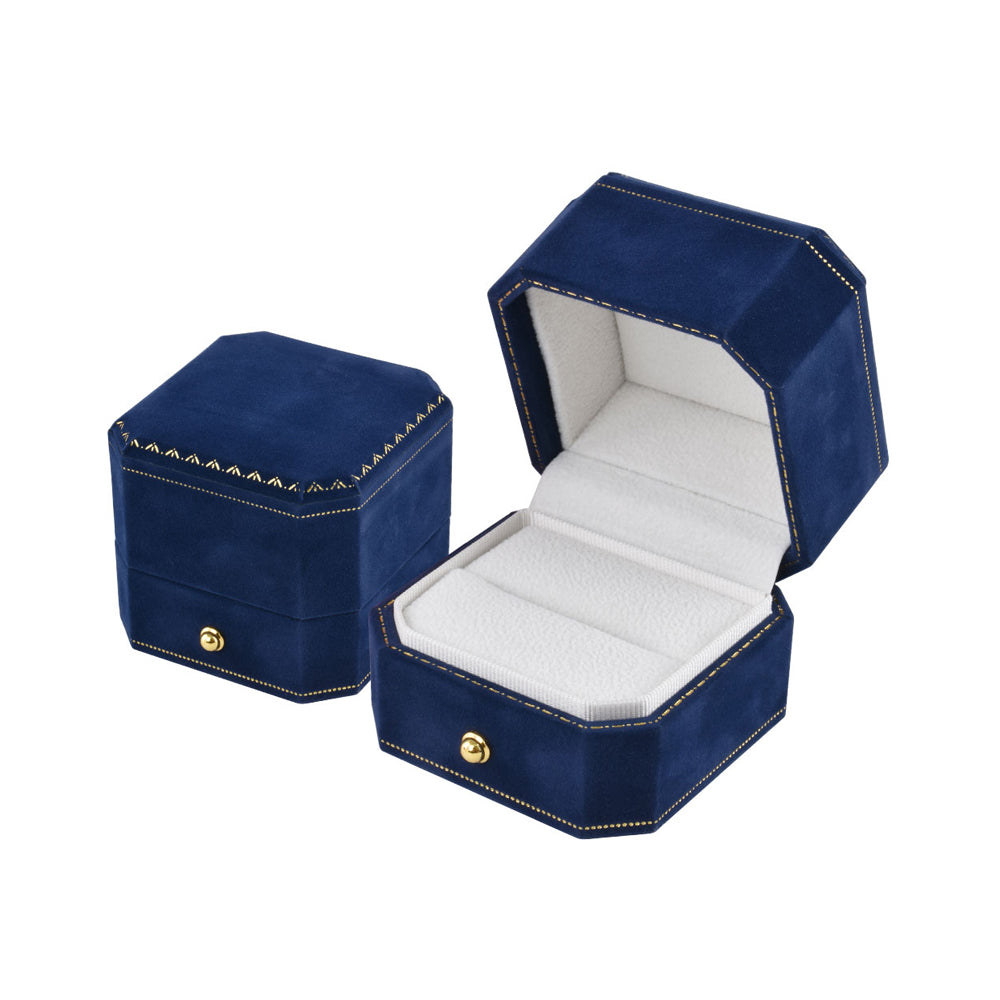 12PCS Luxury Blue Velvet Ring Boxes