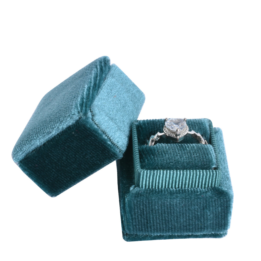 Cyan Fashion Small Square Velvet Boxes