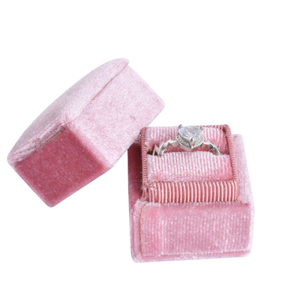 Pink Fashion Small Square Velvet Boxes