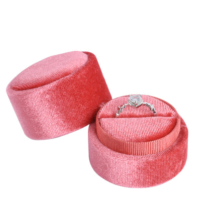 Corel Color Small Fashion Cylindrical Velvet Boxes