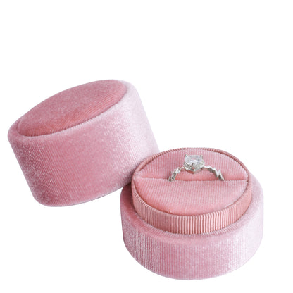 Pink Small Fashion Cylindrical Velvet Boxes