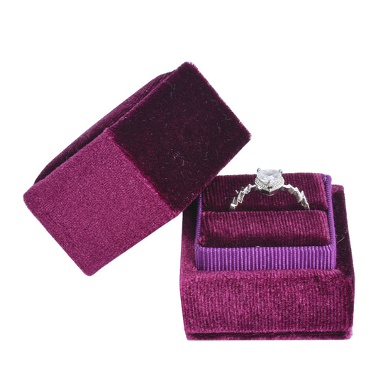 Tuscan Red Fashion Small Square Velvet Boxes