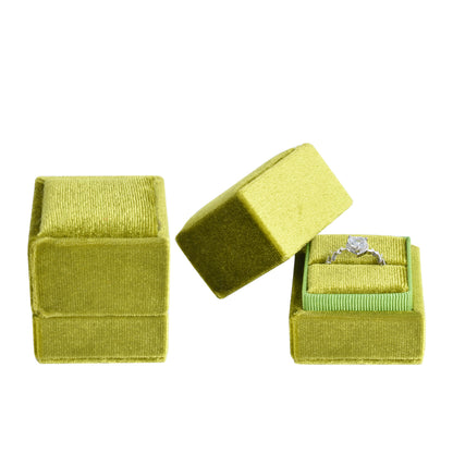 Green Pink Fashion Small Square Velvet Boxes1