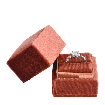 Brown Fashion Small Square Velvet Boxes