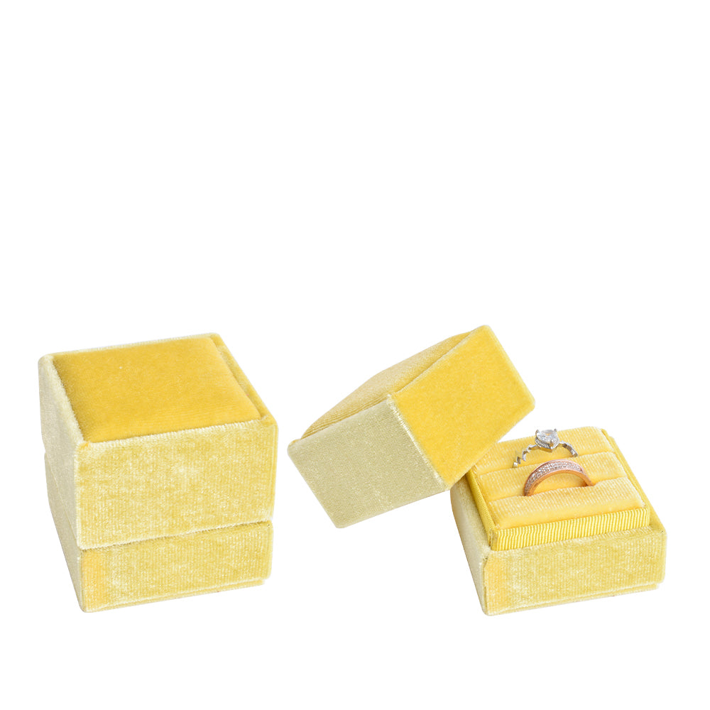 Yellow Fashion Small Square Velvet Boxes