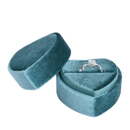 Cyan Fashion Heart-shaped Velvet Boxes