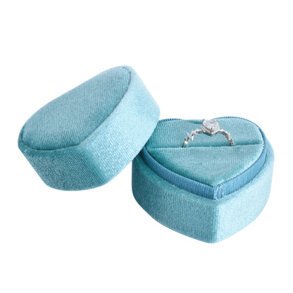 Light Blue Fashion Heart-shaped Velvet Boxes