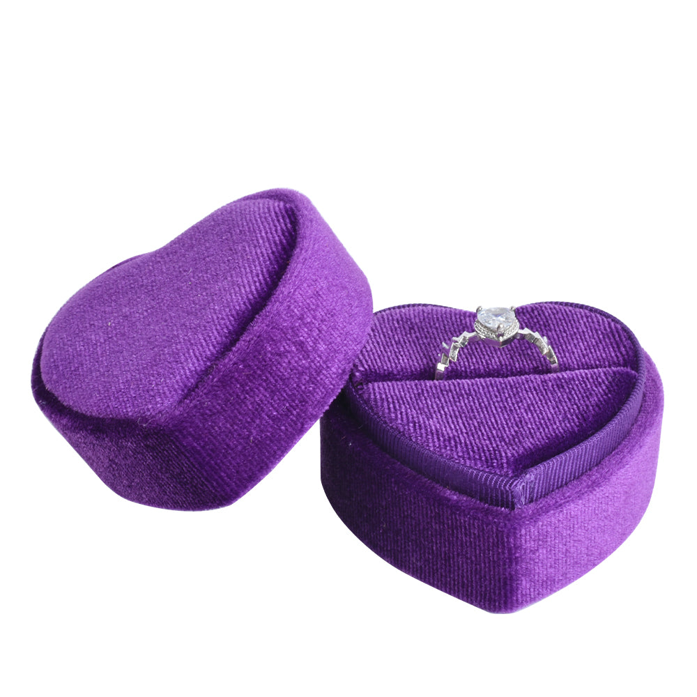 Purple Fashion Heart-shaped Velvet Boxes