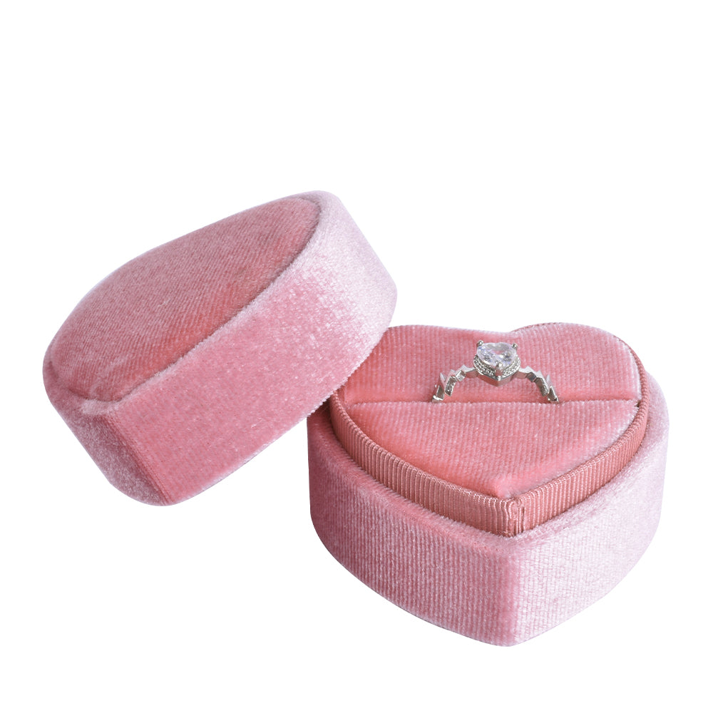 Pink Fashion Heart-shaped Velvet Boxes