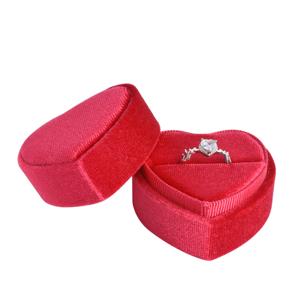 Red Fashion Heart-shaped Velvet Boxes