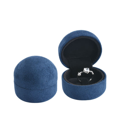 Blue Suede Covered Ring Boxes