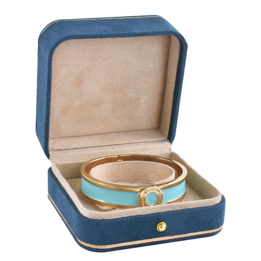 Blue High-end faux suede Bangle Watch Box