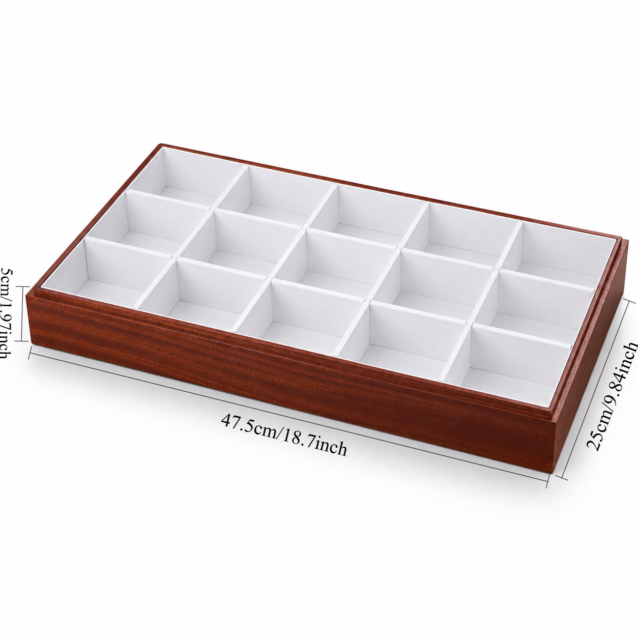White 15-Compartment Wooden Bracelet and Watch Organizer Tray – Jeweller Buy