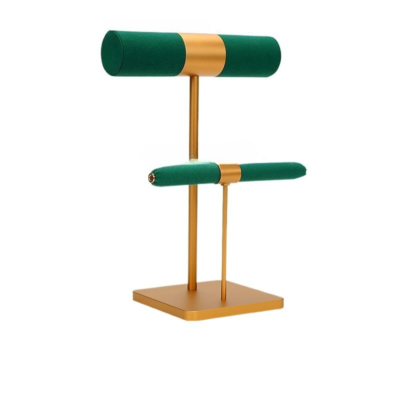 Premium Multi-Color Microfiber & Metal Jewelry Stand, Bracelet & Ring Display Holder